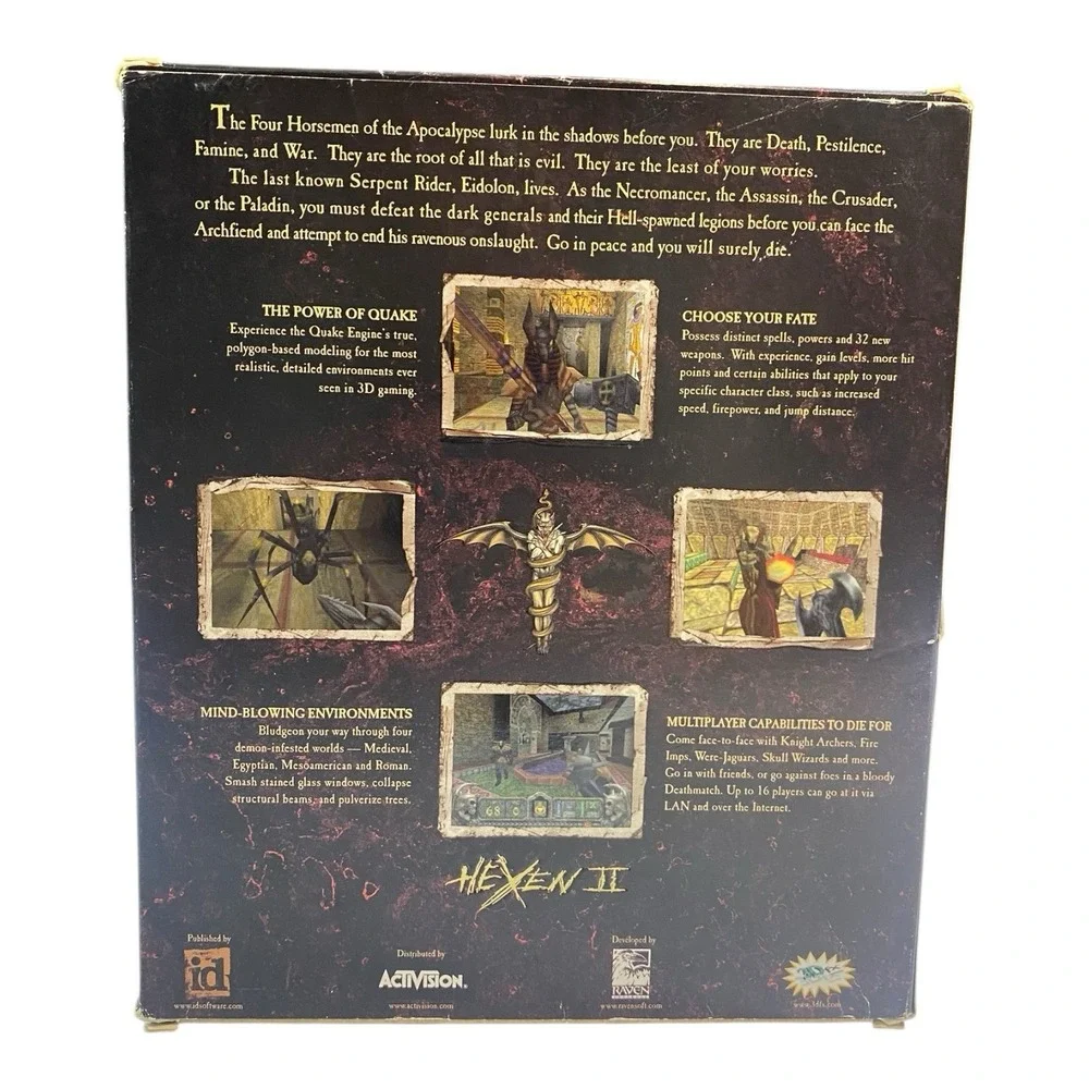 VTG 1997 Hexen II PC Game Big Box Complete id Software Raven Quake Engine CD ROM